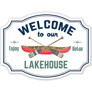 Lakehouse Welcome Metal Sign