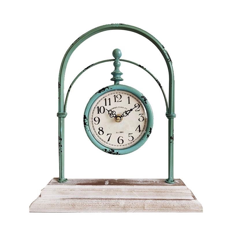 Antique Table Clock- Green