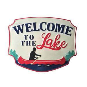 Lake Welcome Metal Sign