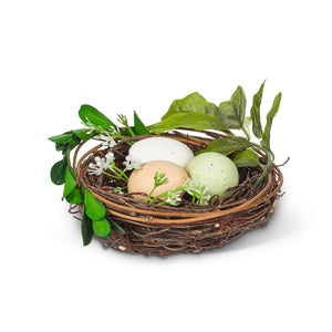 Nest w/Leaves & Eggs
