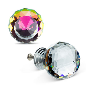 Crystal Ball Knob-  LG Rainbow Prizm