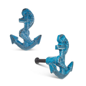 Anchor Cast Iron Knob - Blue