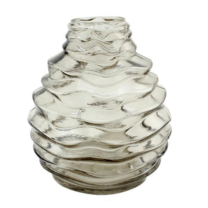 Brown Glass Vase- Wave