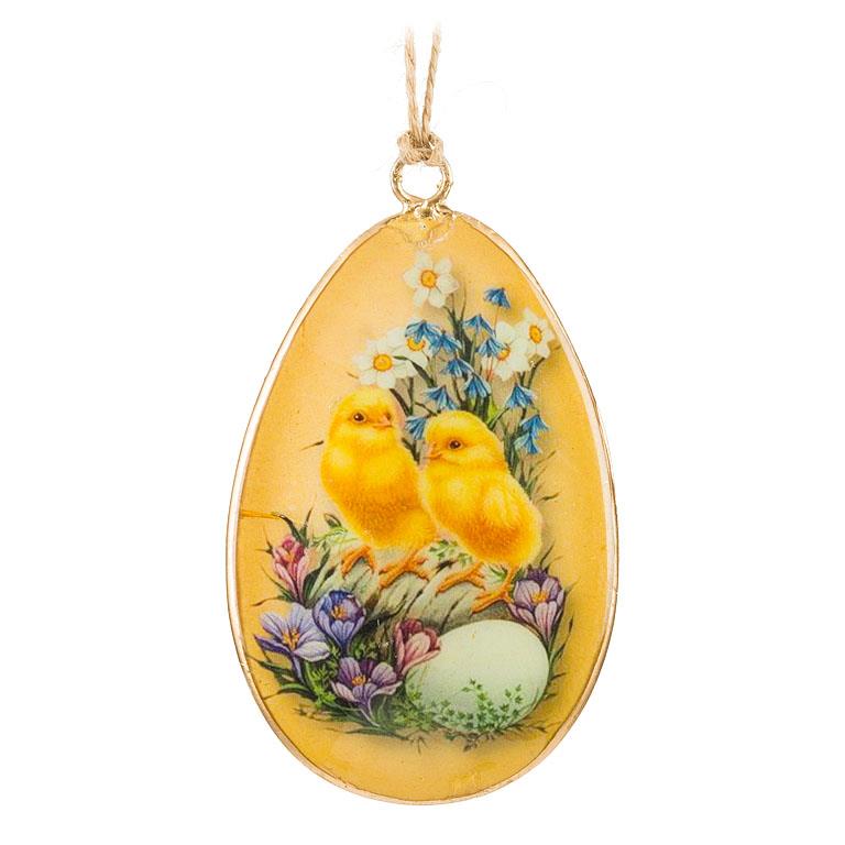Ornament - Chick/Flowers Egg