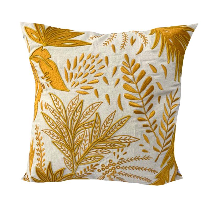 Mustard Embroidered Cushion