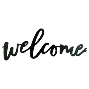 "Welcome" script sign