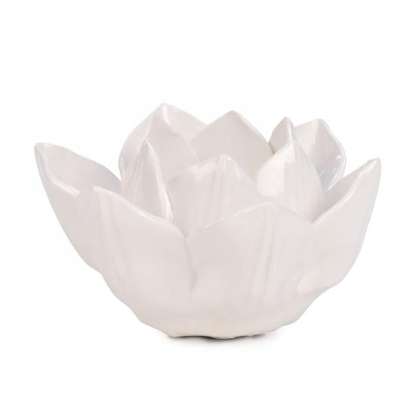 White Lotus Tea Light Holder