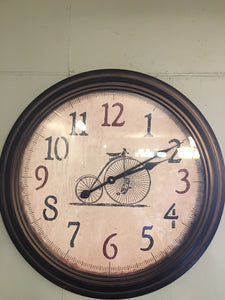Vintage Bicycle Motif Large Wall Clock