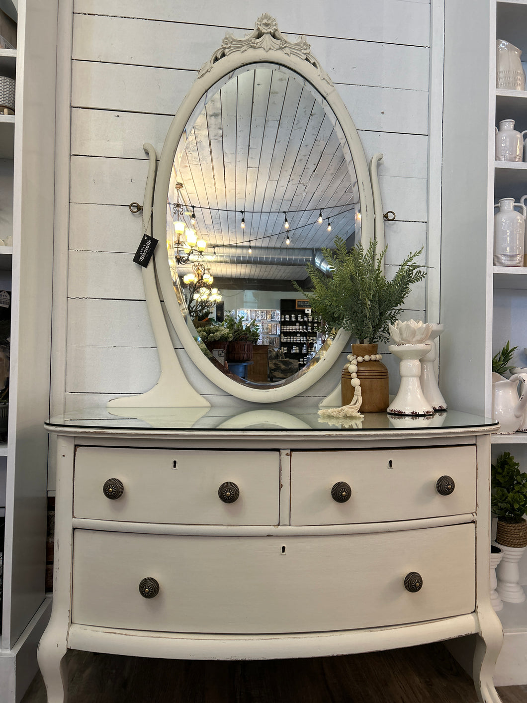 Antique Dresser w/Oval Mirror