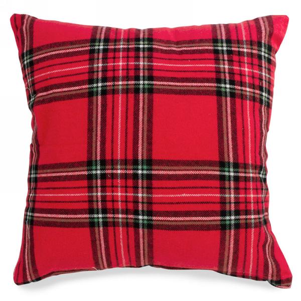Red Holiday Plaid Cushion